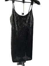 Forever 21 black velvety tank cami dress size large