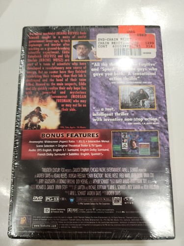 Chain Reaction VHS Video Cassette - Keanu Reeves, Rachel Weisz, Morgan Freeman - Imagen 2 de 2