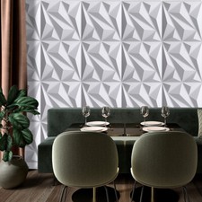 12/24x 50x50cm 3D Wall Panels Covering Diamond Ceiling Tiles Cladding Wallpaper