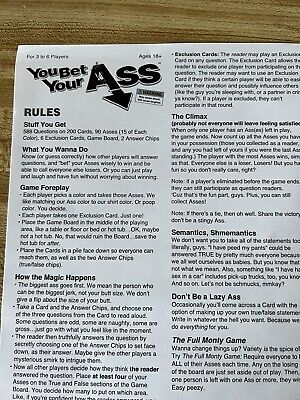 YOU BET YOUR ASS Board Game Adult Party Game Night - For 18 YRS & OLDER