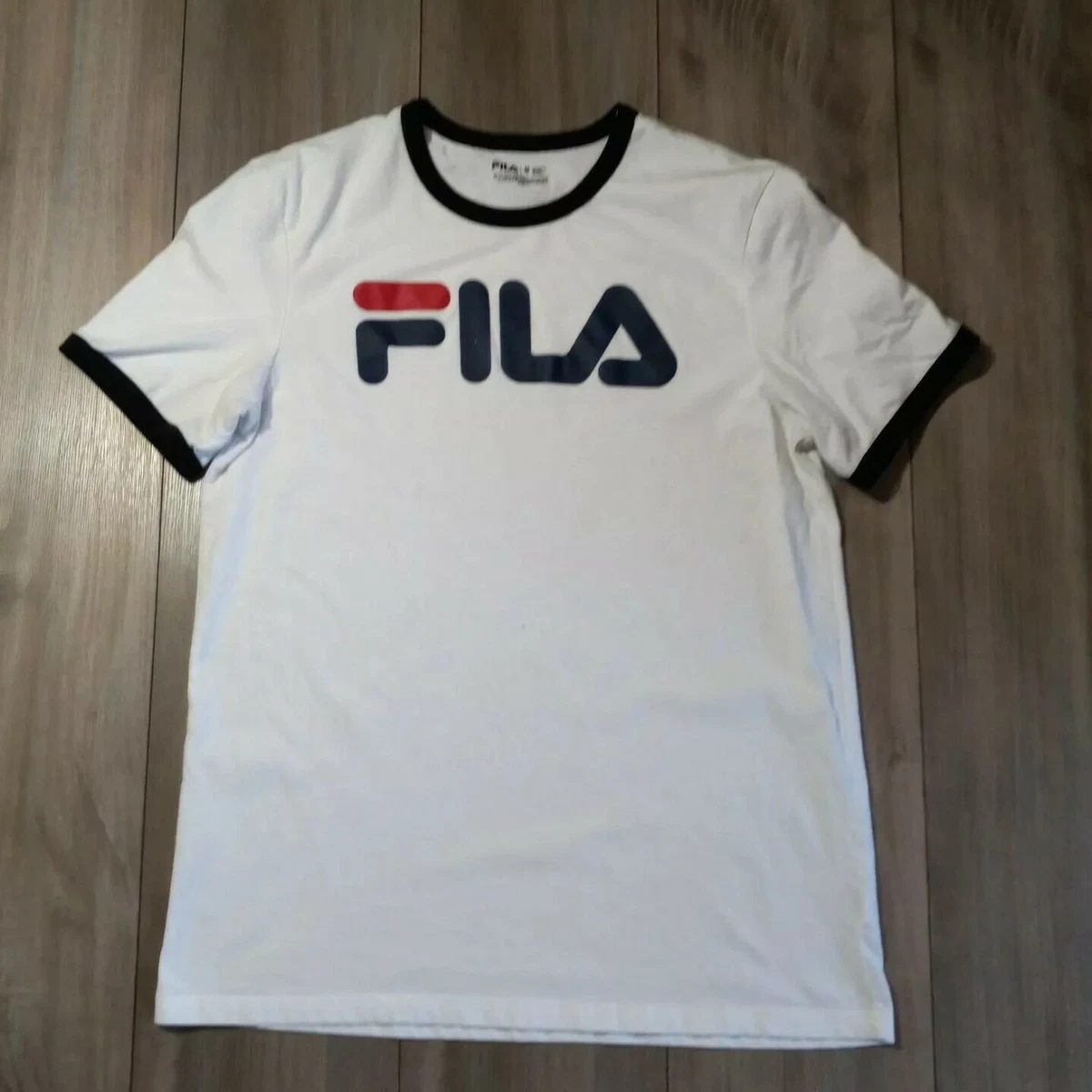 Zichtbaar deuropening Mona Lisa Fila Logo Tee T-Shirt White | eBay