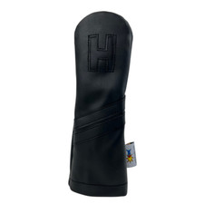 Sunfish leather hybrid golf headcover - Black on Black Murdered Out H 
