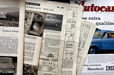 STANDARD ENSIGN 1,670cc - 1958 TheAutocar Road Test + Service Data + Colour Ad