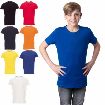 MIVARO Kinder T-Shirt Jungen Mädchen Basic Sommer Kurzarm Rundhals Shirt Baumwolle