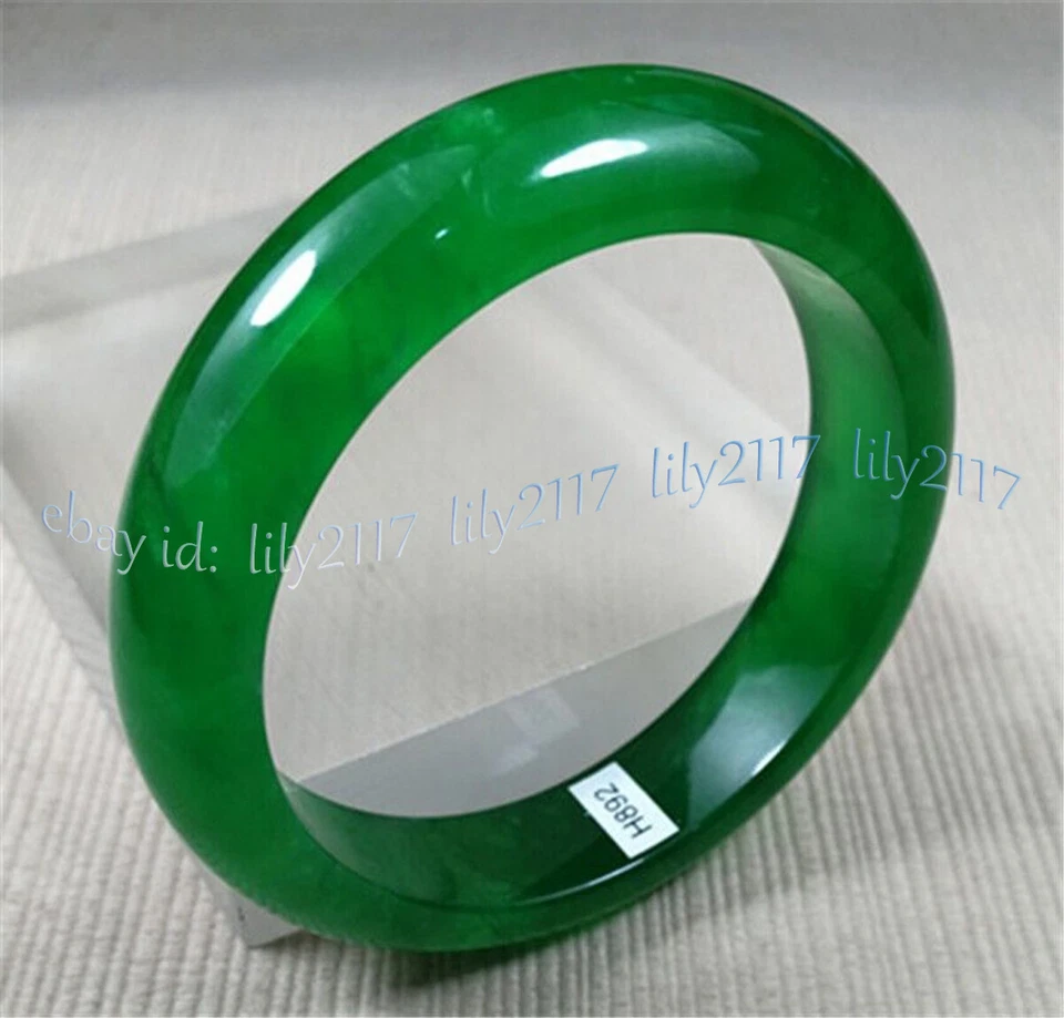 Brazalete brazalete de piedras preciosas de jadeíta verde natural real joyería amuleto 56-64 mm Foto 4 de 4