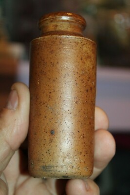 Antique, 3 7/8'', Round, Salt Glazed, Ink Well, Item # A - 4857