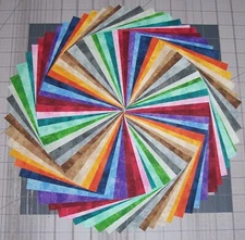 68 Scramble Tonal Blender Fabric 5" Quilt Squares Bundle 100% Cotton Charm pack