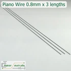 3 PCS 0.8mm Piano Wire Straight 30cm(11.81 inches) Lengths