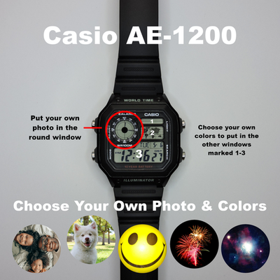 Custom Casio AE-1200 Royale - Choose Your Own Photo + Color