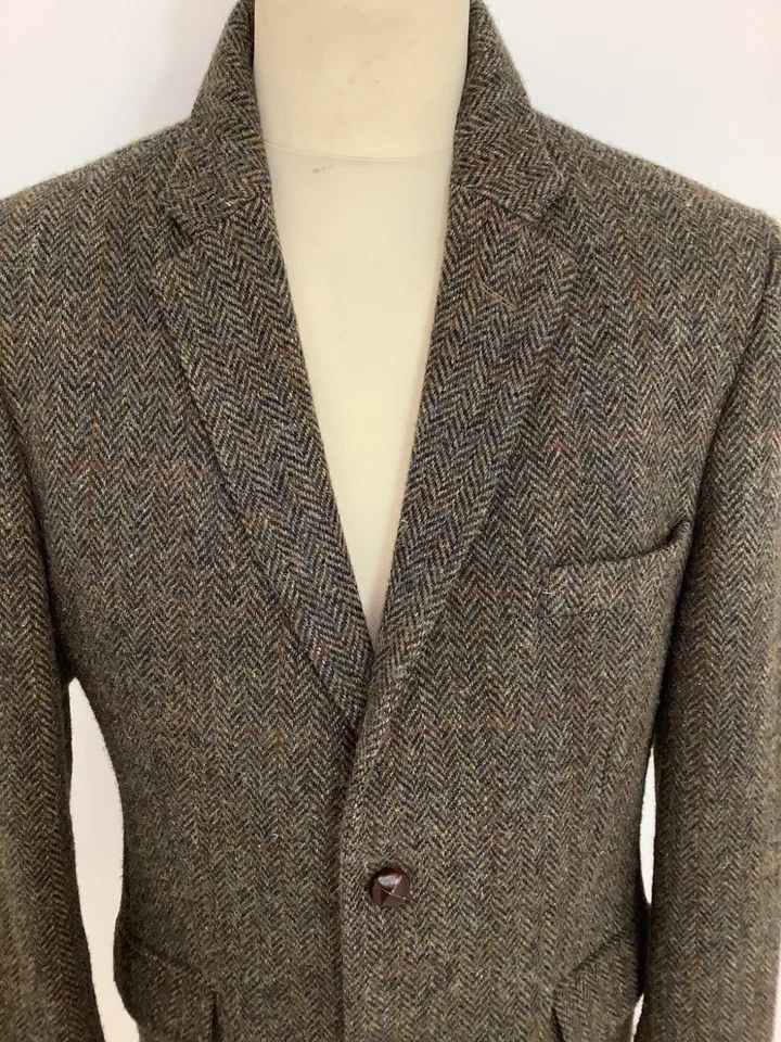 Vintage Bucktrout Harris Tweed blazer herringbone wool plaid jacket #V1 @CHU - Image 4 of 4