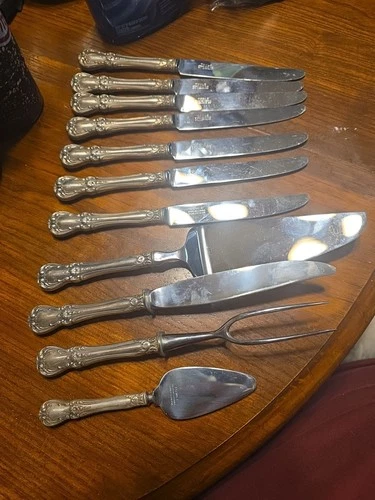 Towle Old Master Sterling Master Butterknifes And Serving Pcs. Stainless Blade