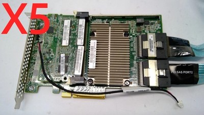 *LOT OF 5* HP 761880-001 Smart Array P840 12Gb 2-Port SAS w/4GB kit and 2 Cables