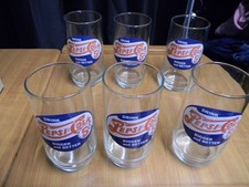 Vintage Set of 6-Drink Pepsi:Cola 5 cents Bigger and Better 16oz. Glasses