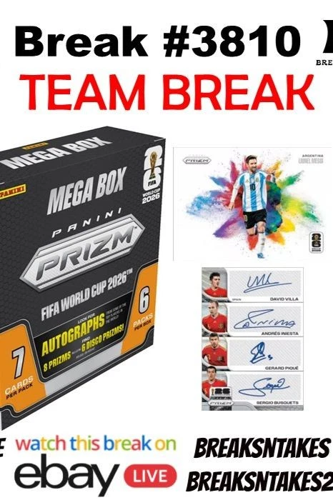 Break #3810: 2026 Panini Prizm FIFA World Cup Soccer Mega CASE (20 BOX) PYT