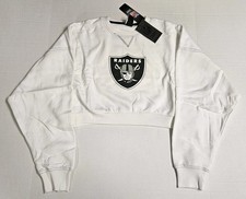 NFL Apparel Las Vegas Raiders Logo White Cropped Sweatshirt / Women's Medium