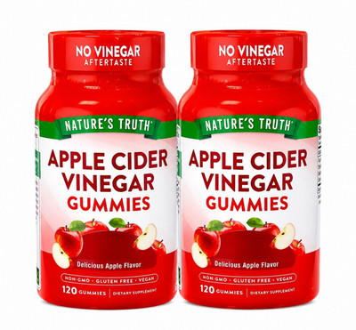 Nature's Truth Apple Cider Vinegar Detox Gummies 120 Vegan Non-GMO Apple