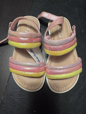 Sugar Multicolor Strappy Flat Ankle Strap Buckle Sandals toddler kids US 9