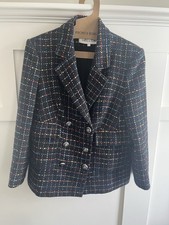 Veronica Beard Rumer navy tweed Dickey jacket Blazer 14