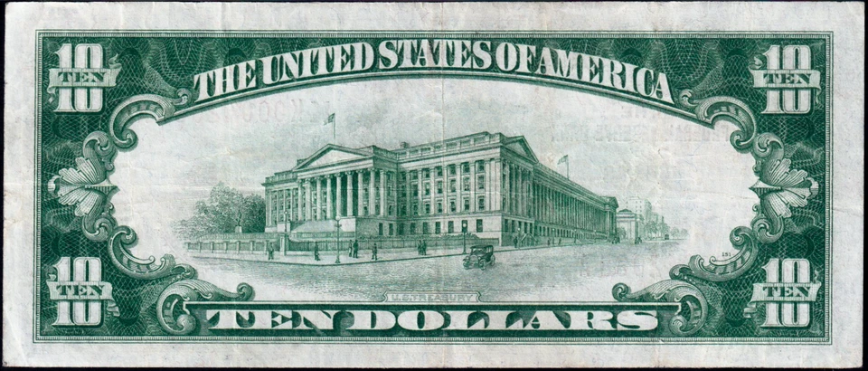 USPC FR#1860-K $10 1929 SMALL SIZE FRBN (BROWN SEAL) DALLAS PMG 30 VF - Image 4 of 4