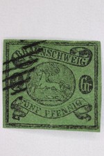 Brunswick Germany Scott 6 1852 1/2 Silbergroschen Used