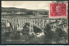1928 Angermanalven Railway Bridge postcard - Belgium. 15ore Gustaf B day Malmo