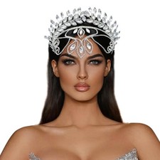 Rhinestone Bride Headband, Wedding Headpiece for Brides, Tiaras for Silver