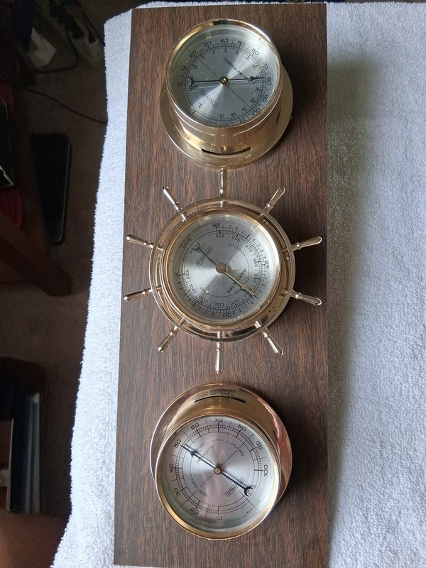 VTG Springfield Weather Station Barometer Thermometer Humidity on Particle Bd
