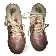 JUICY COUTURE Girl's Toddler Size 6 Furry Boots Pink Sparkle