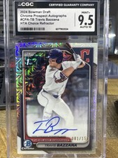 2024 Bowman Chrome Draft TRAVIS BAZZANA HTA Refractor Auto /150 CGC 9.5 AUTO 10