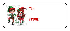 30 Christmas gift tag stickers labels Elfs