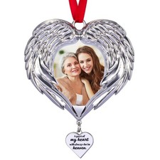 Memorial Christmas Angel Wings Photo Ornaments 2025 Sympathy Gifts for Loss o...