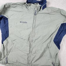 Vintage Columbia Sportswear Windbreaker Jacket Mens XL Green Navy Full Zip 90s