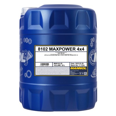 20 (1x20) Liter MANNOL Maxpower 4x4 SAE 75W-140 API GL 5