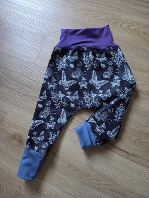 Mitwachs-Hose,Demin,Schmetterlinge,Handmade,längere Bündchen,Freizeit,Kita,Spiel