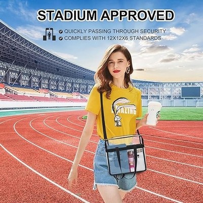 Bolsa de mano transparente homologada para estadios 12 x 6 x 12 pulgadas gruesa'