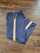 Nike Track Pants Men's Size Large Navy Cotton Lined Windbreaker Athletic Swoosh
