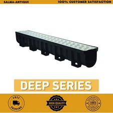 U.S. Trench Drain Deep Series 5.4x39.4in Channel Drain Kit w/ SS Grate