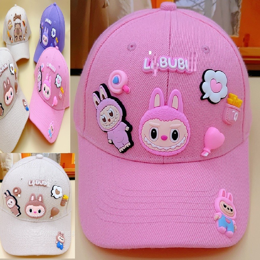 2021 Children's Baseball Cap Summer Thin Boys Girls Hats Cartoon Bear