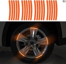 20PCS Reflective Car Wheel Decorative Stripe Stickers, Night Safety Orange