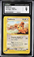CGC 9 MINT Teddiursa 109/144 Skyridge Vintage WOTC 2003 Pokémon Card on eBay