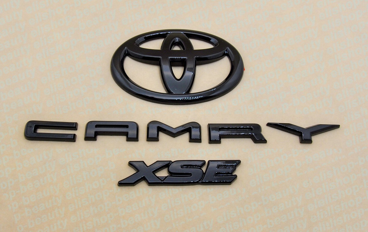 Matte Black Overlay Emblem Kit For 2018-2023 Toyota Camry XSE - OEM Style, Self-Adhesive