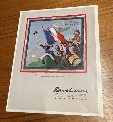 Vintage 1947 DUCHARNE Paris French Fabric Textile Print Ad Revolution Scarf - Picture 8 of 8