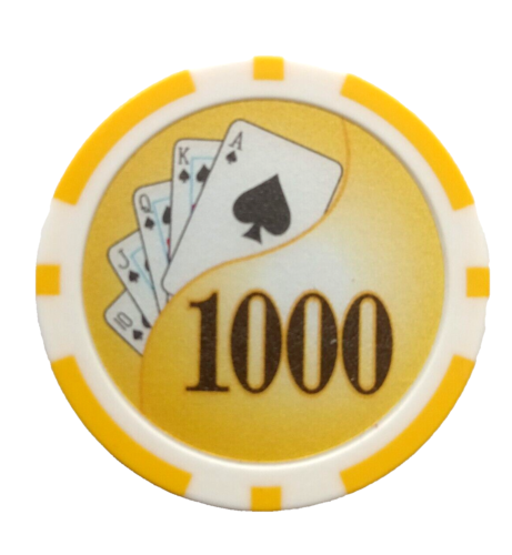Golf Ball Marker Poker Chip 1000 yellow
