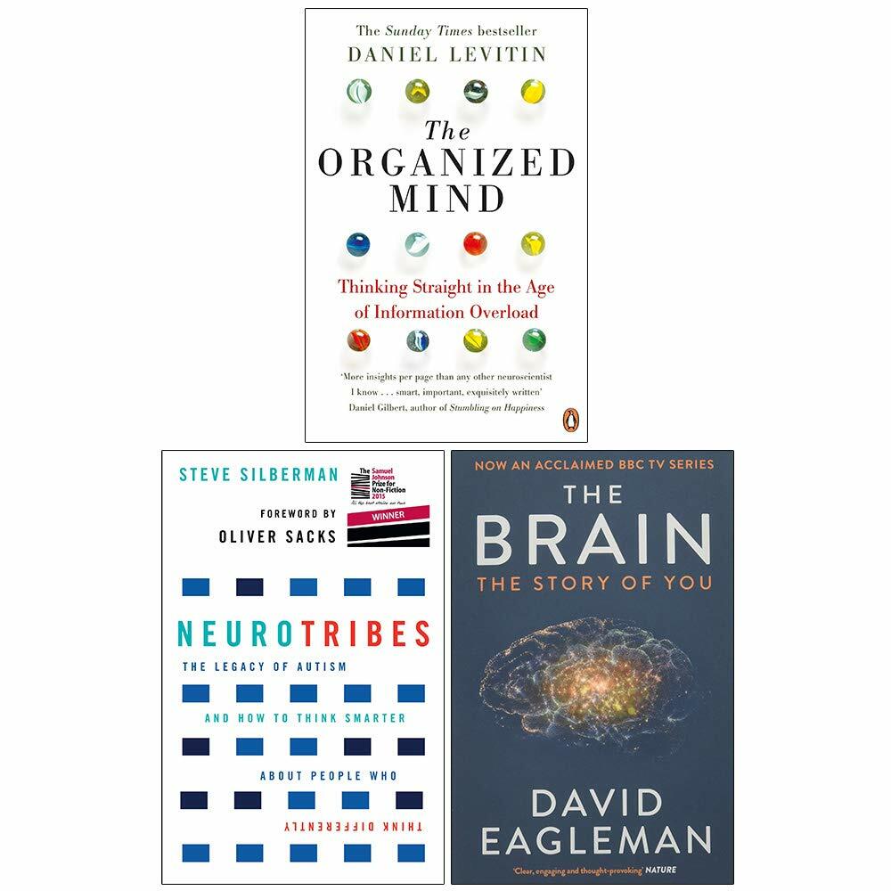 The Organized Mind,The Brain The Story of You,NeuroTribes 3 Books Collection Set