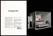 Macchina da scrivere elettrica Olivetti Praxis 48 1970 vintage STAMPA PUBBLICITÀ ufficio elettronica