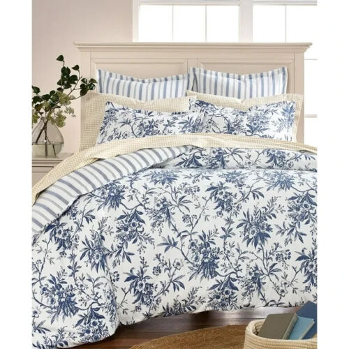 Martha Stewart Collection Cozy Toile Cotton Flannel Duvet Cover, King (106 x 90 - Picture 1 of 3
