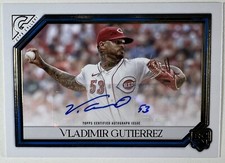 2021 Topps Gallery Vladimir Gutierrez RC Rookie Auto Blue /50  Cincinnati Reds