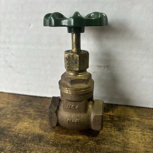 Vintage P-P 1/2” Brass Gate Valve 1/2 125 B 200 W - 2 Way - Made In USA - Picture 2 of 5