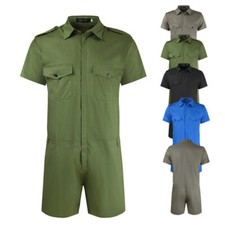 Men Short Legs Overalls Romper Suit Jumpsuit Boilersuit Playsuit Cargo