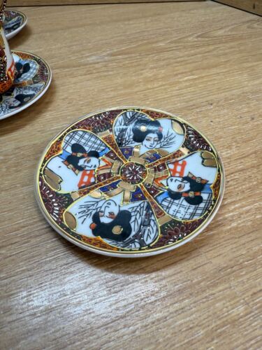 Vintage Japanisches Satsuma Moriage Geschirr Keramik Teeservice 15-teiliges Set - Bild 6 von 20